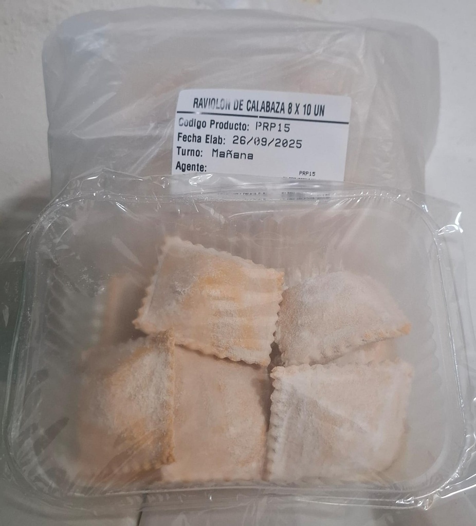 RAVIOLON DE CALABAZA 8 X 10 UN 