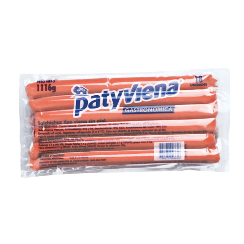 SALCHICHA PATYVIENA GASTRONOMICA CAJA X 8 UN